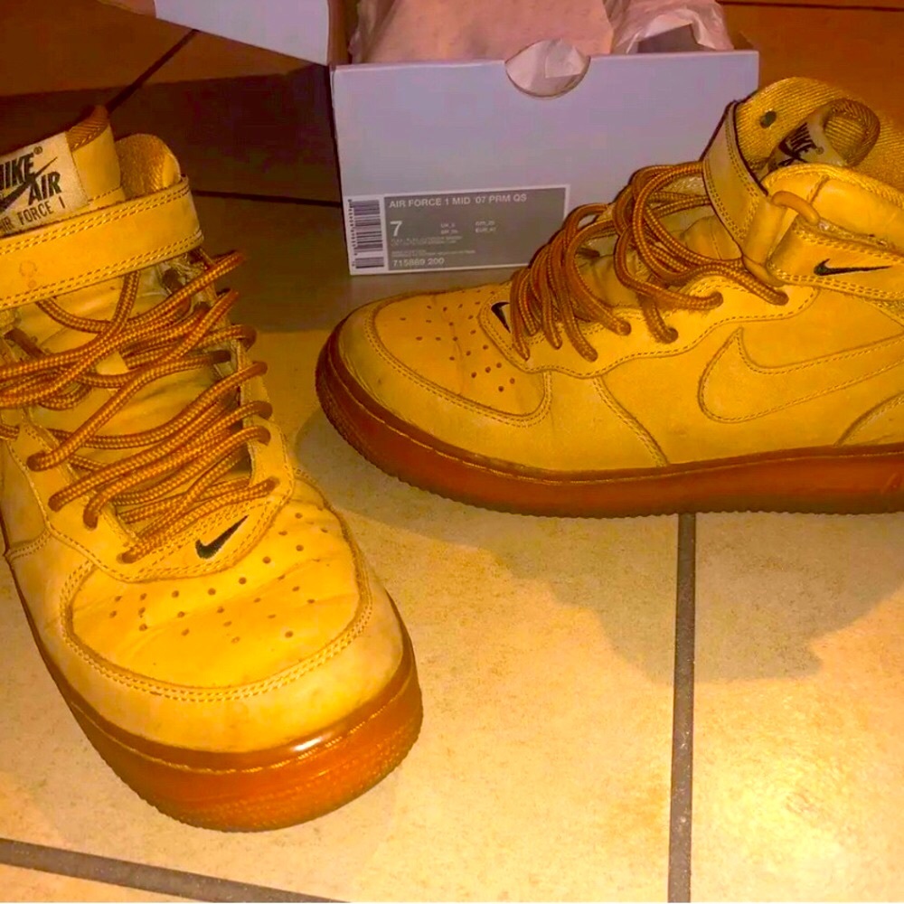 Nike Air Force1 High Tan Shoes Sneakers Sports Men 7 Sports Valentine’s Gift